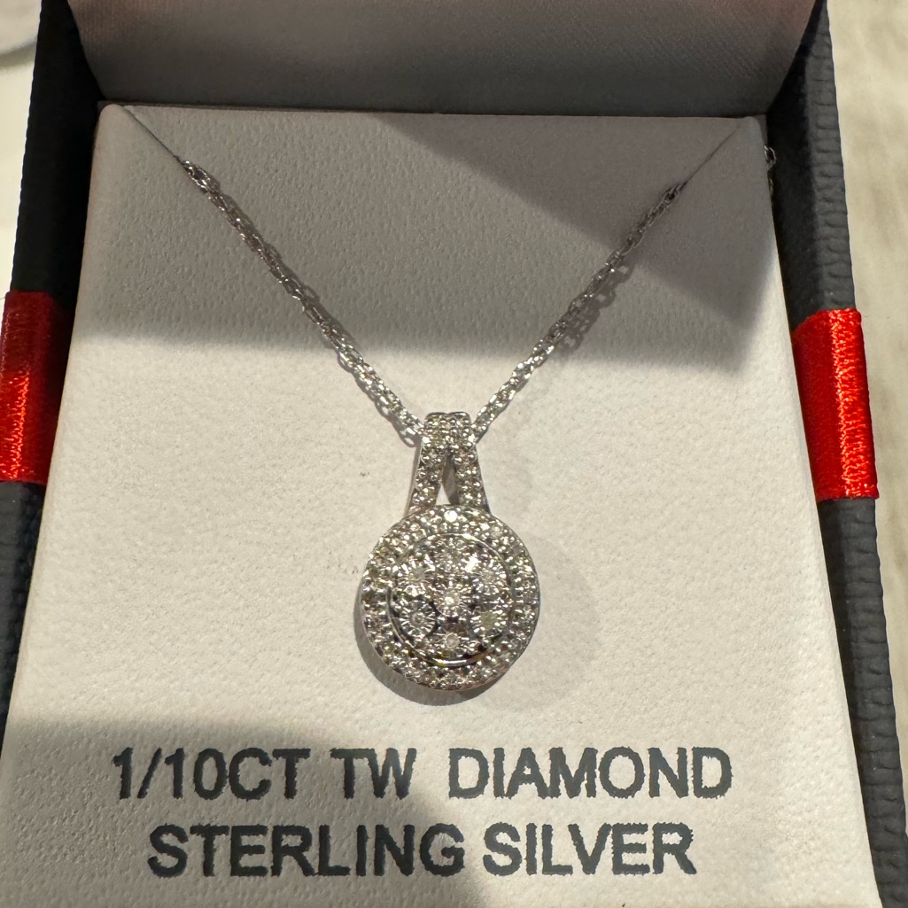 Brand New Diamond Sterling Necklace